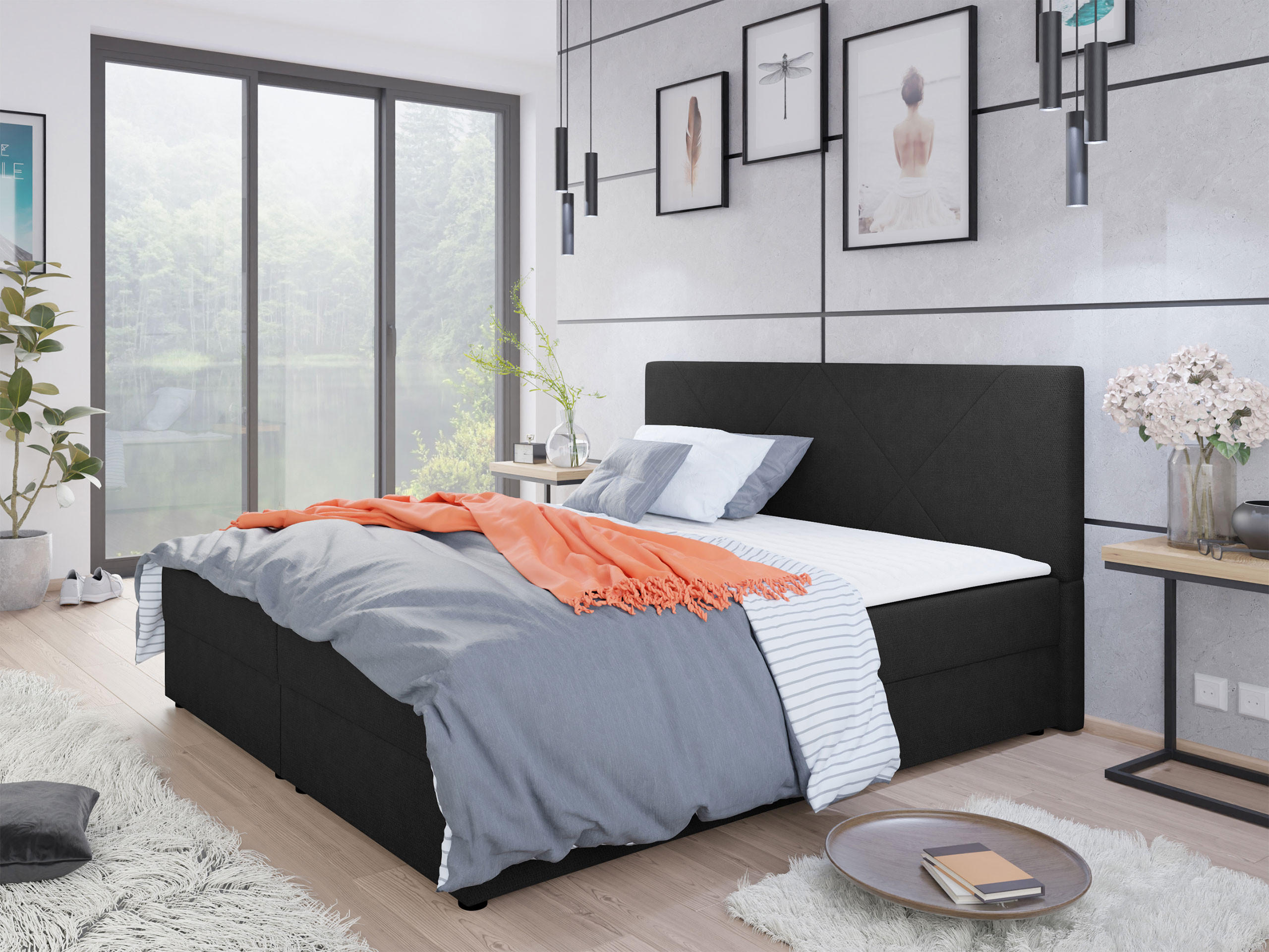 BOXBETT Fado IV - Schwarz, Holz/Kunststoff (180/200cm) - MIRJAN24