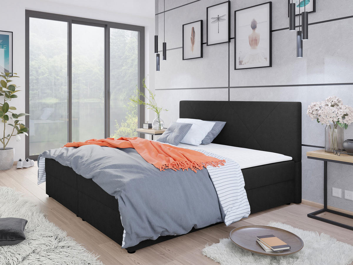 BOXBETT Fado IV - Schwarz, Holz/Kunststoff (180/200cm) - MIRJAN24