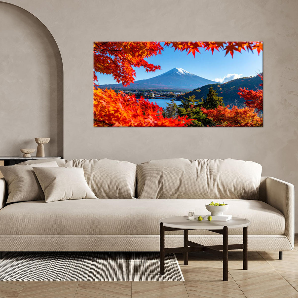 LEINWANDBILD Landschaften 120x60cm - Rot, Textil (120/60cm) - Feeby