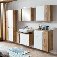 BADMÖBEL-SET 5-TLG. Vasto-03 - Weiß, Holzwerkstoff (245/200/35cm) - Lomado