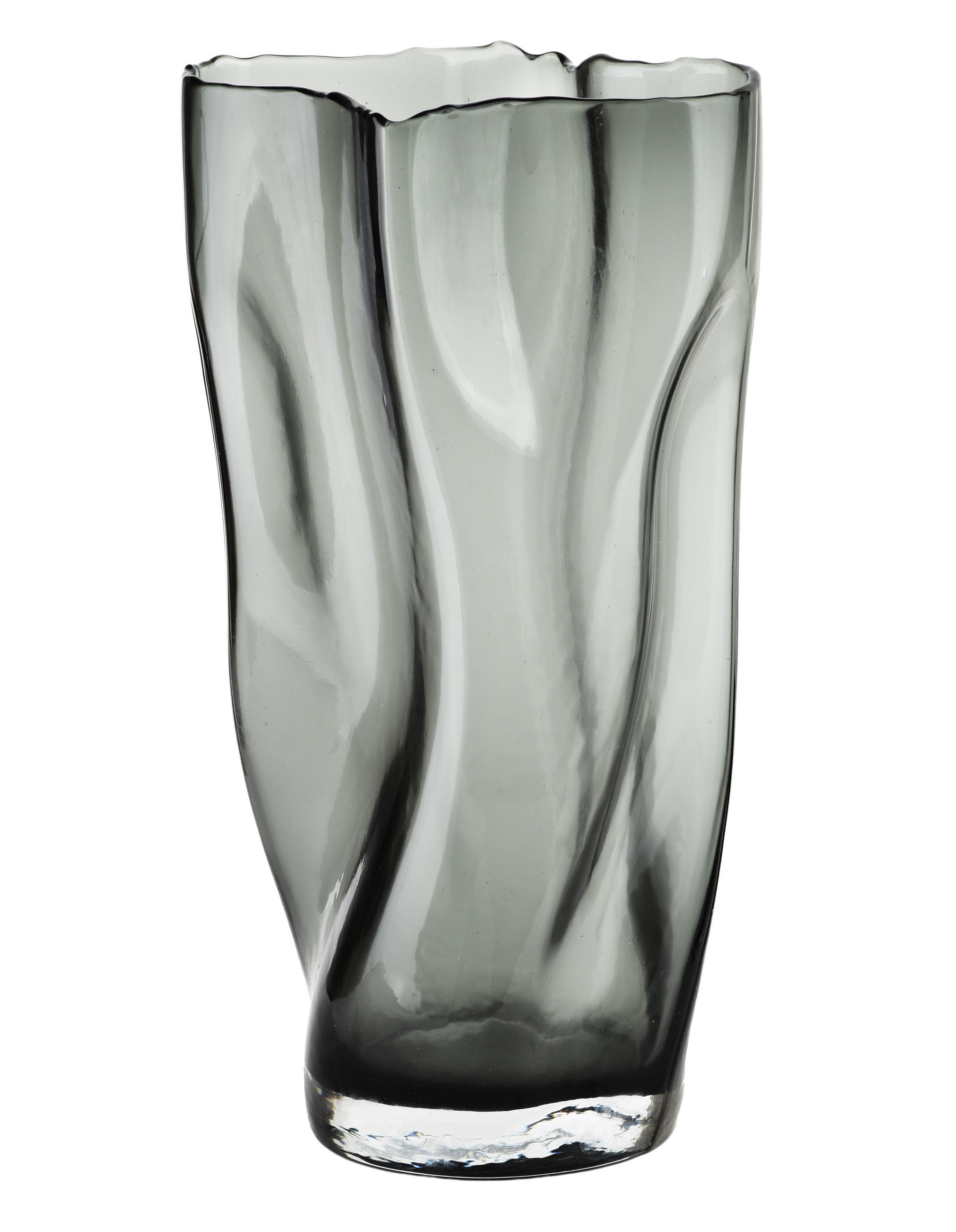 VASE Serenite Grau 15x13xh28 cm Glas - Grau, Glas (28cm) - Mondex