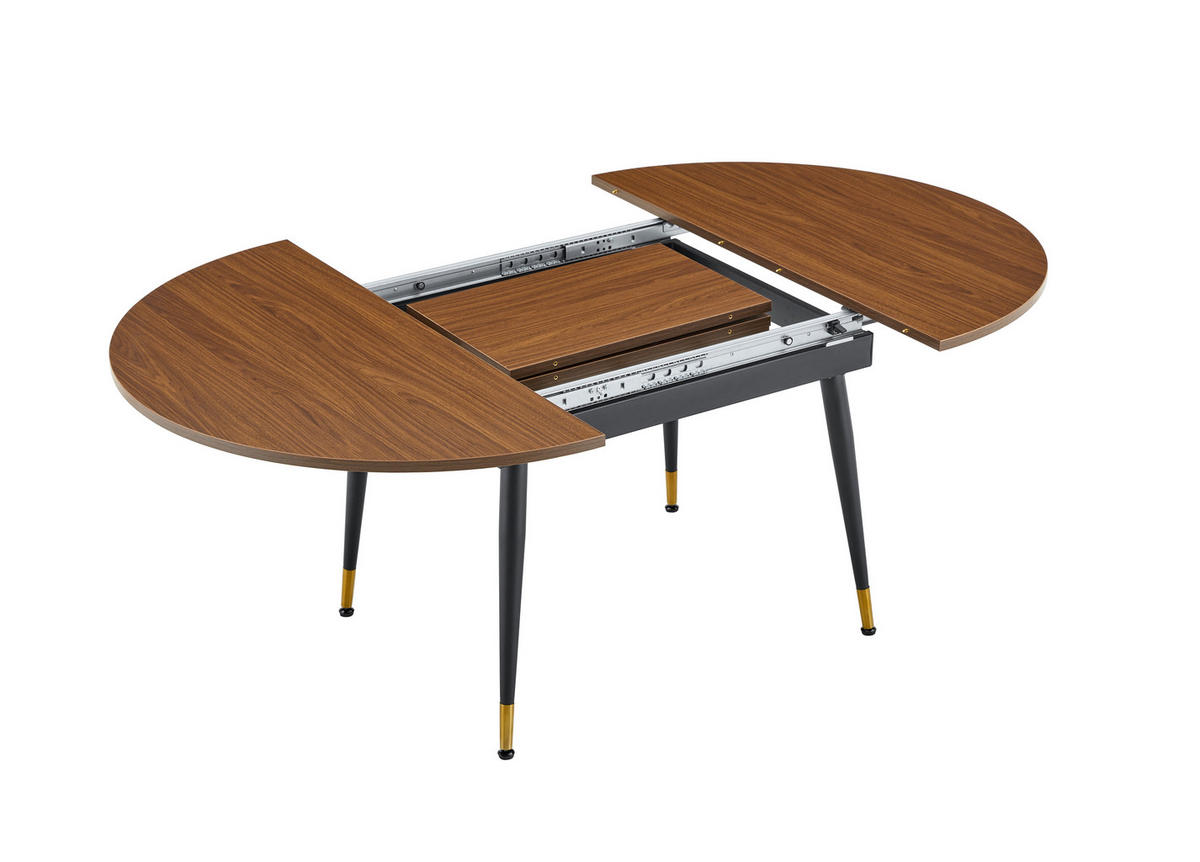 AUSZIEHTISCH Walnussoptik Schwarz 160-200/120/74 cm - Schwarz, Holz (120/200/73.66cm) - PANGIVO