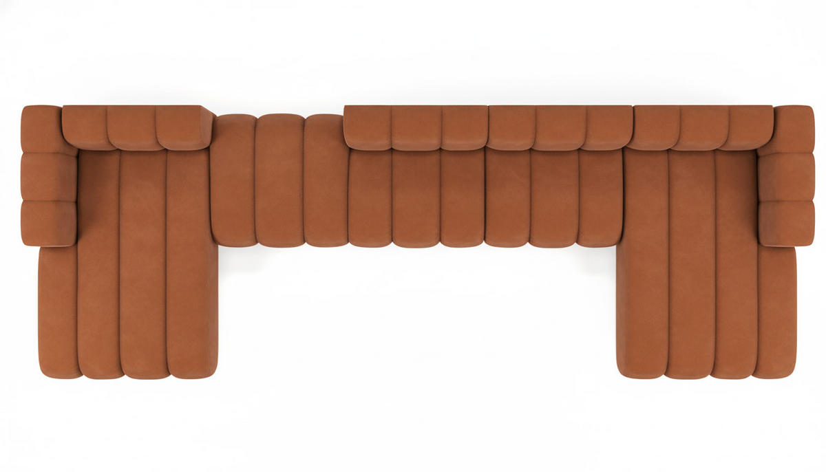 ECKSOFA U-Form Grand U Big XL 500 cm, Velourstoff Salvador, Braun - Braun, Holz (500/179cm) - Kaiser Möbel