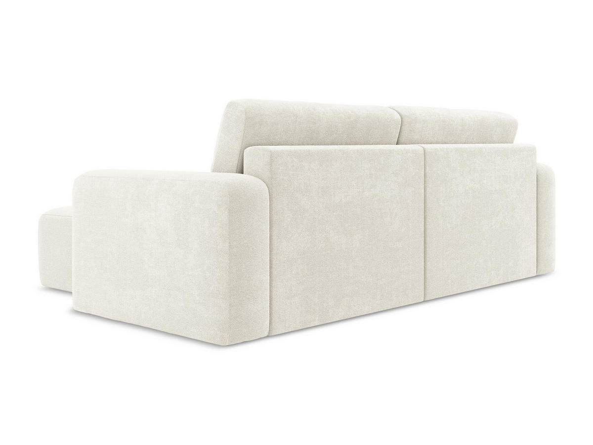 ECKSOFA mit Schlaffunktion rechts Chenille Stoff Weiß - Pink/Schwarz, Kunststoff/Textil (244/149cm) - Makamii