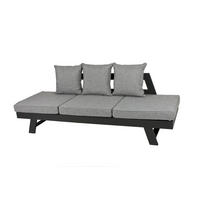 GARTENSOFA Ben Gartenliege - Grau, Kunststoff (216/70/74cm) - DELUKE