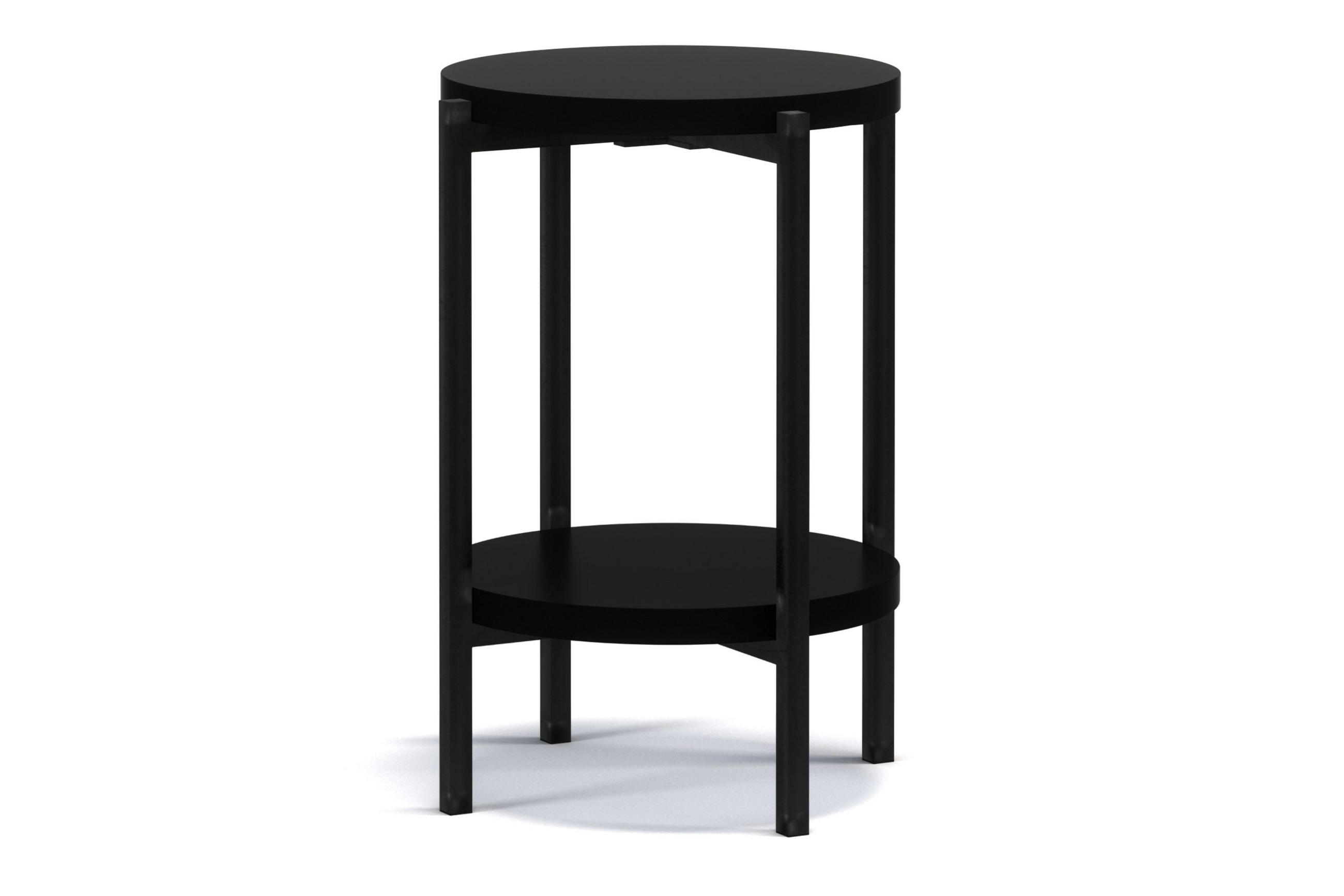 COUCHTISCH GERIS mit Ablageboden, Spanplatte, schwarz - Schwarz Hochglanz/Schwarz, Holz/Metall (45/45/61cm) - KONSIMO®