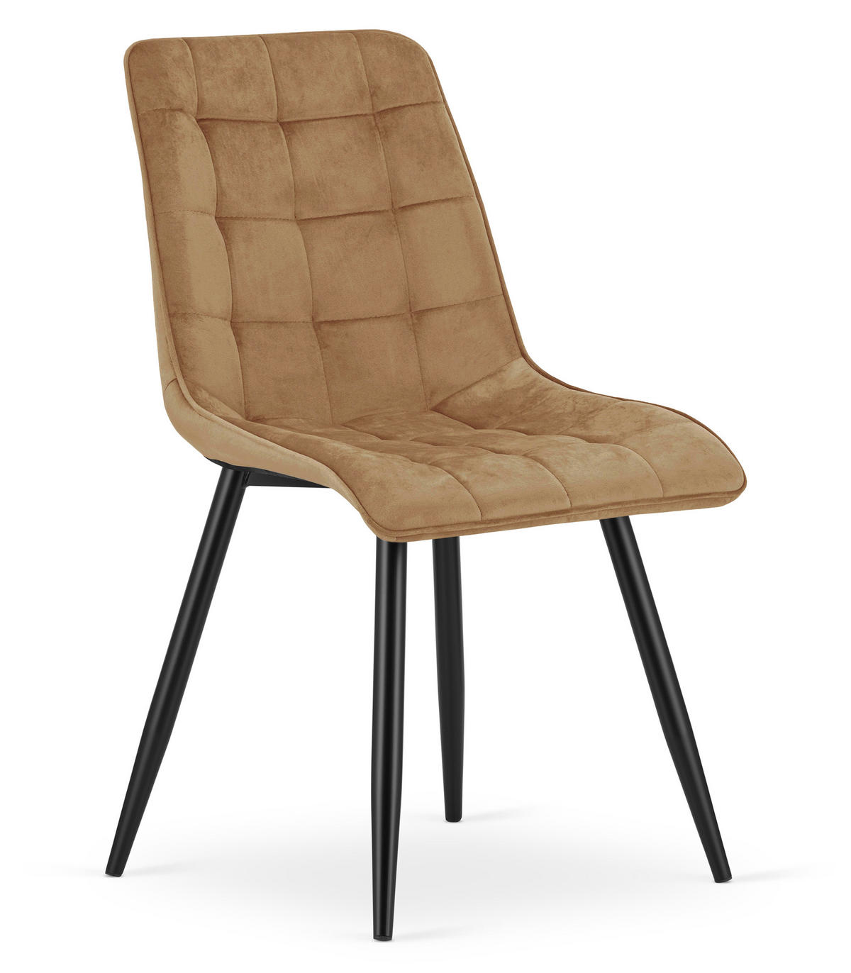 STUHL Braun 49x60 cm SPLIT Samtbezug - Schwarz, Metall (49/59/60cm)