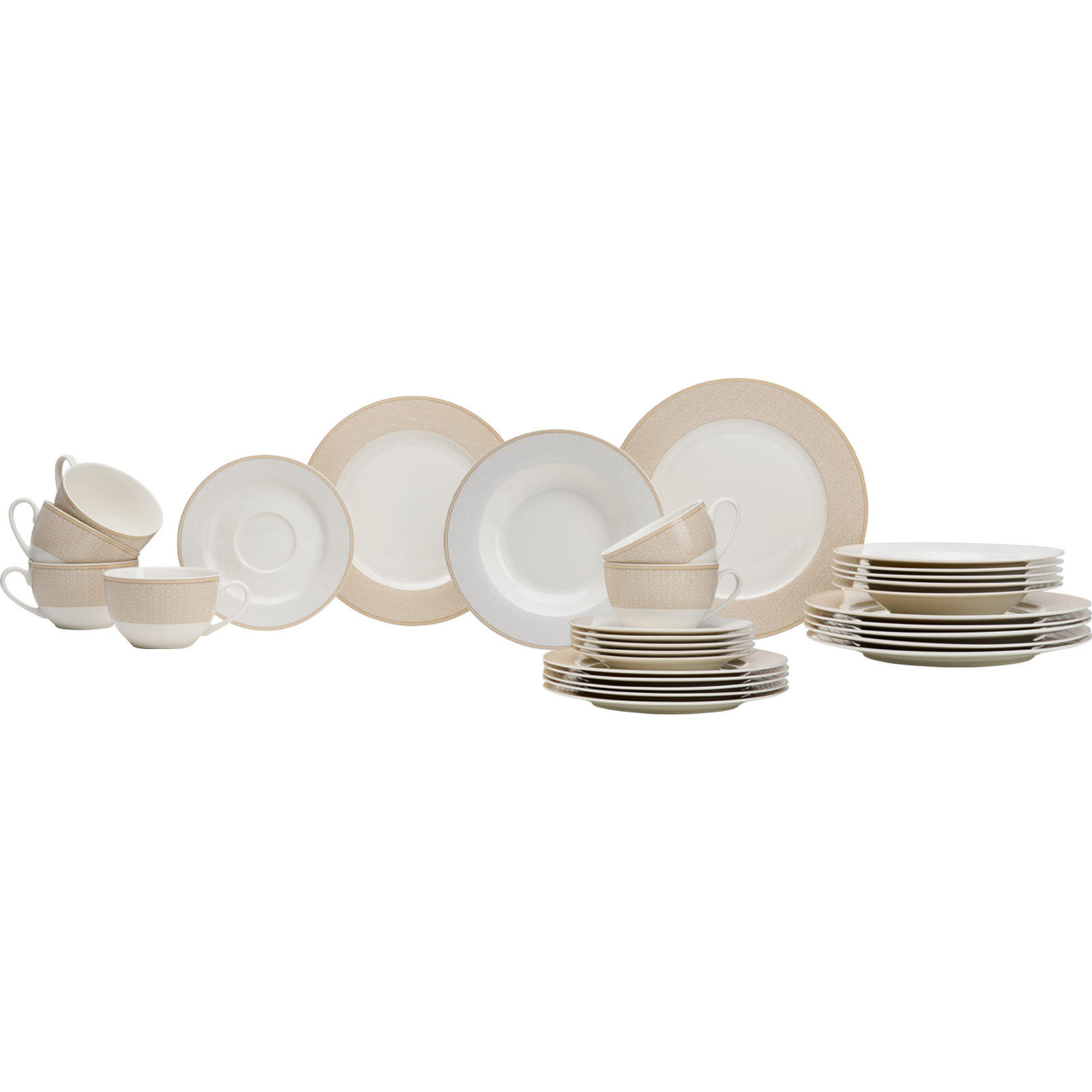 KOMBISERVICE Geo beige 30er Set - Beige, Keramik (1/1/1cm) - Ritzenhoff Breker