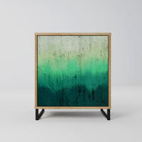 SIDEBOARD NORTHERN LIGHTS, Eichefarben, 57,5x42x67,5 cm, Schwarze Metall-Rahmenfüße - Eichefarben/Multicolor, Holzwerkstoff/Metall (57.5/67.5/42cm) - SpaceRebels