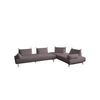 ECKSOFA CANE Violett Webstoff - Violett/Lila, Textil/Metall (310/210cm) - KAWOLA