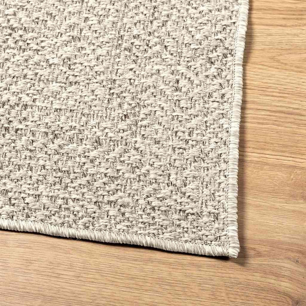 TEPPICH Zizur Creme 120/120 Cm Jute-Optik Indoor Und Outdoor - Creme, Kunststoff (120/120cm) - vidaXL