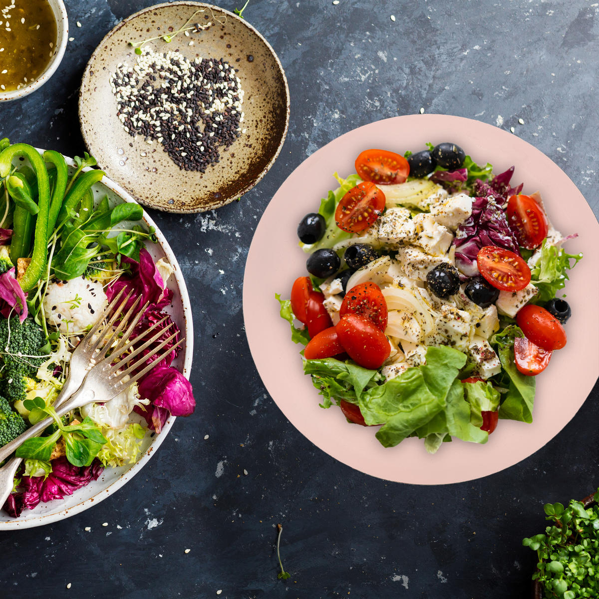 SALATSCHÜSSEL - Multicolor, Metall (15/15/8.5cm) - Relaxdays