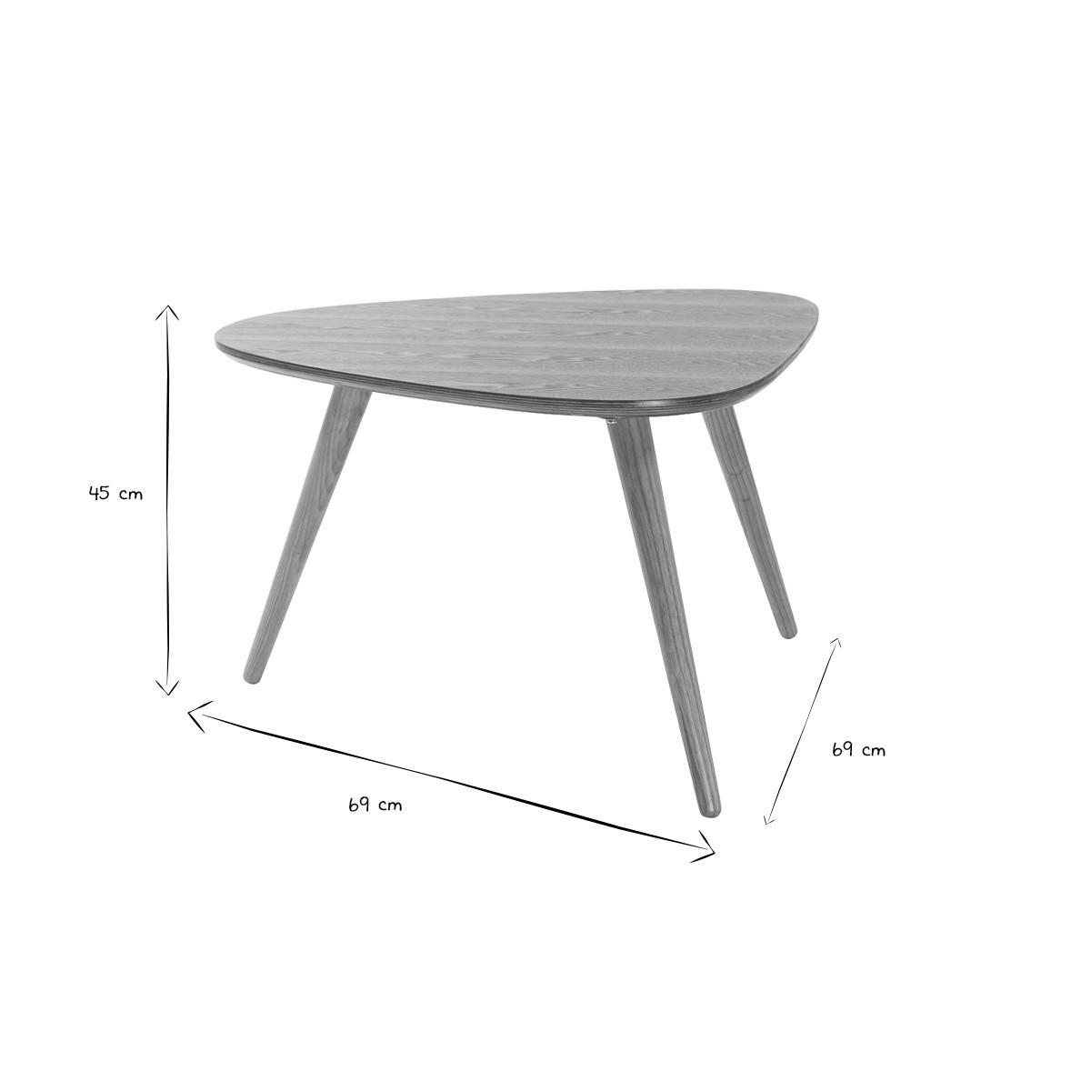 COUCHTISCH Eschenholz ARTIK - Naturfarben, Holz (69/69/45cm) - Miliboo