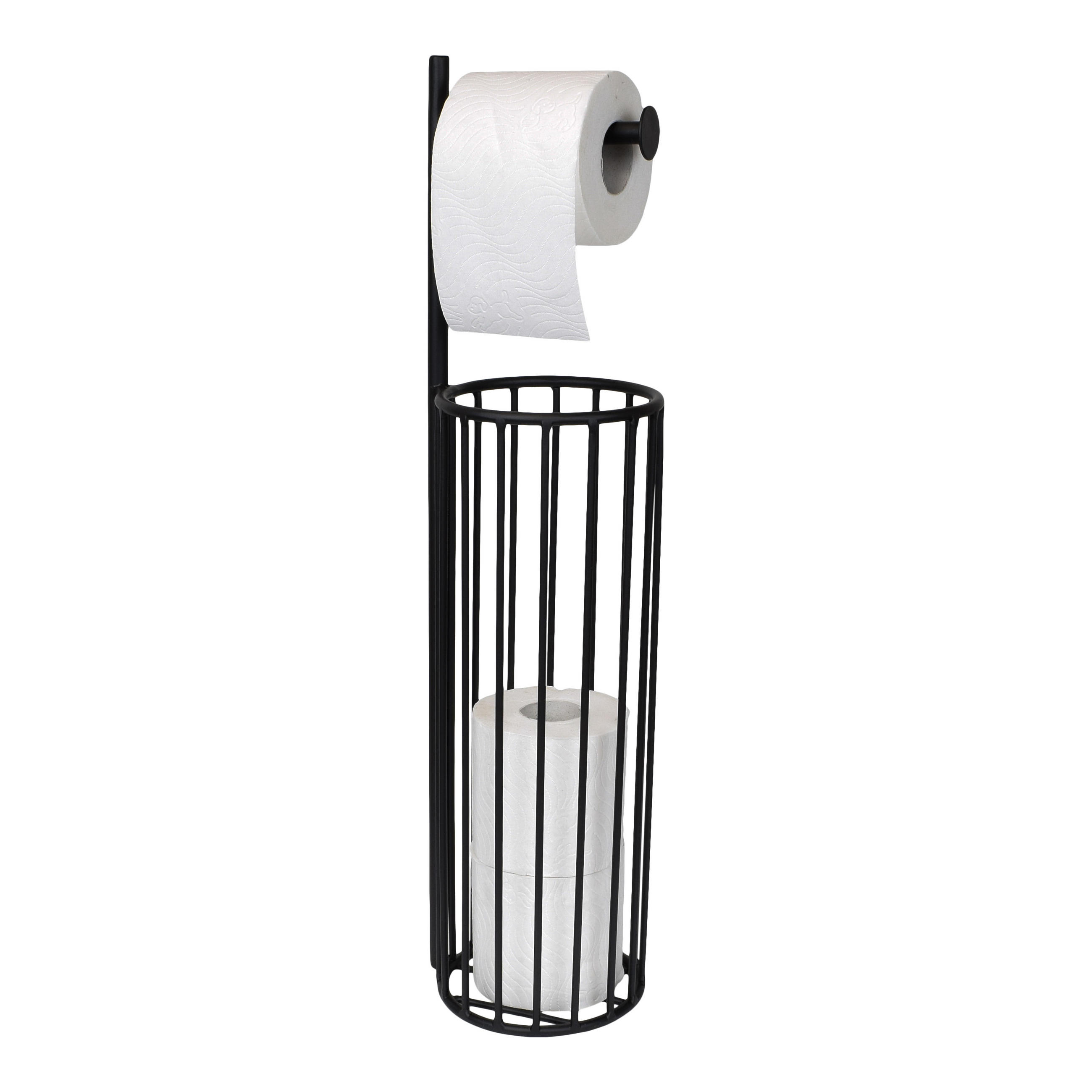 TOILETTENPAPIERHALTER Wiro Schwarz - Schwarz, Metall (14/60/14cm) - LOFT42