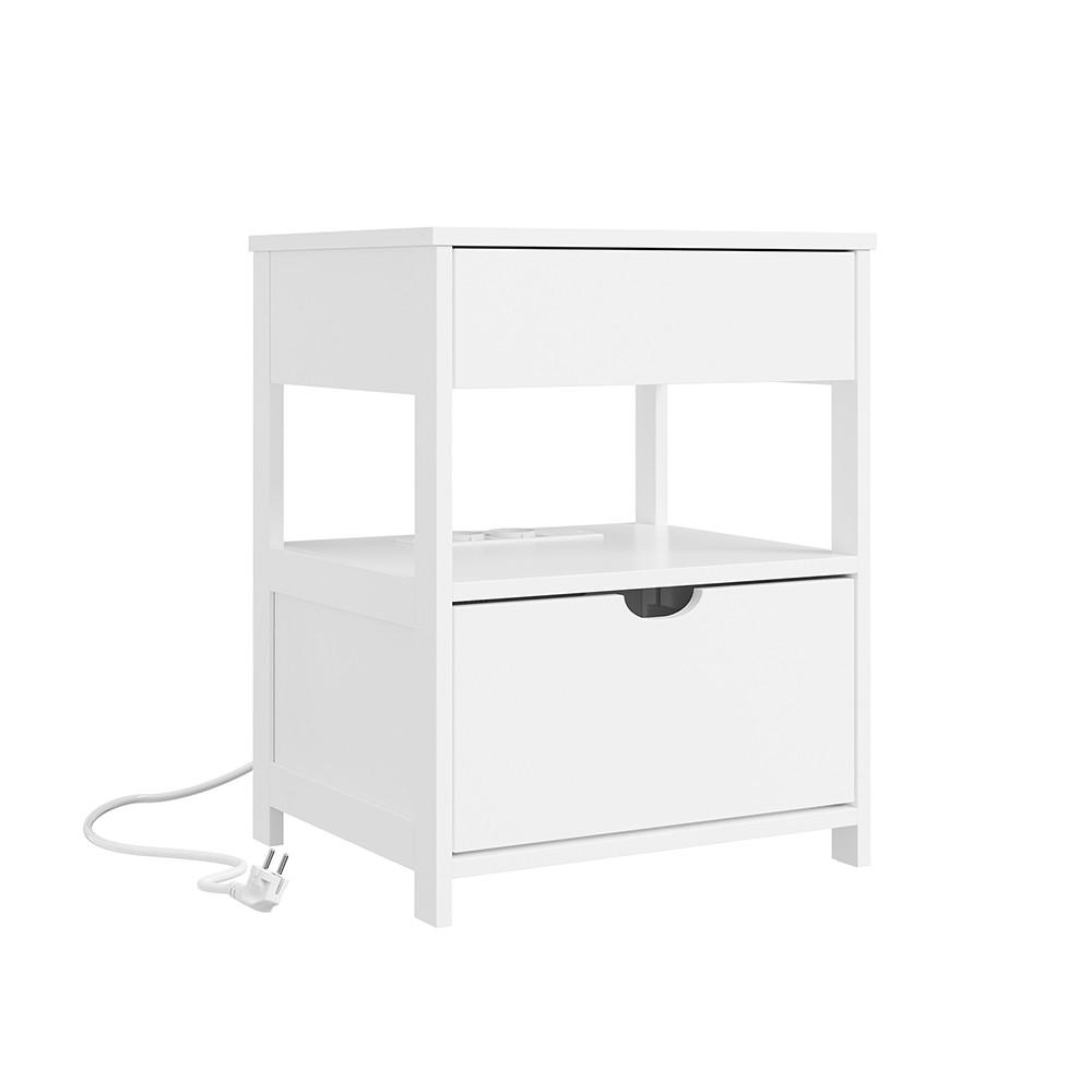 NATTBORD Vit 55x45x38cm - Lönnfärgad, Päls (45/55/38cm) - SoBuy
