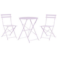 BALKONSET 2-Sitzer violett zusammenklappbar Fiori - Violett, Metall - Beliani