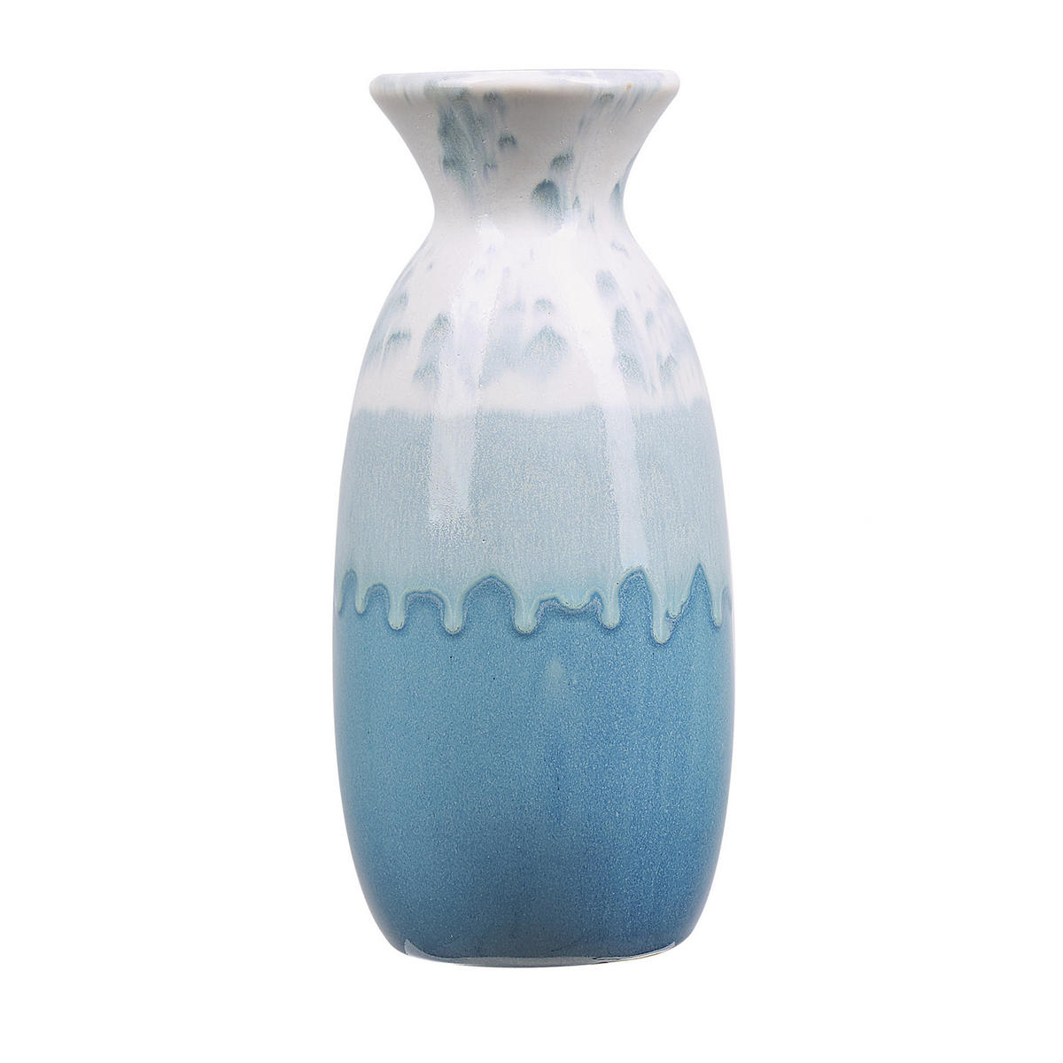 BLUMENVASE Steinzeug weiß Chalcis - Weiß, Stein (25cm) - Beliani