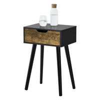 BEISTELLTISCH Östersund - Dunkelbraun/Schwarz, Holz/Holzwerkstoff (30/40/60cm) - [en.casa]