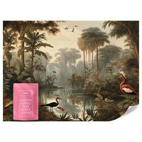 FOTOTAPETE Dschungel Tropische Pflanzen Vögel 100x70 - Gelb/Beige, Papier (100/70cm) - Muralo