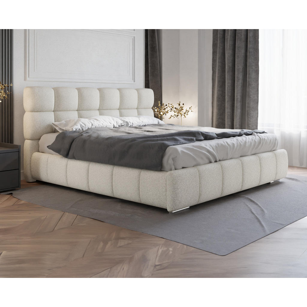 Thumbnail - Panda Möbel Polsterbett, Beige, Holz, Mode, 180x200 cm, Oeko-Tex® Standard 100, Schlafzimmer, Betten, Polsterbetten