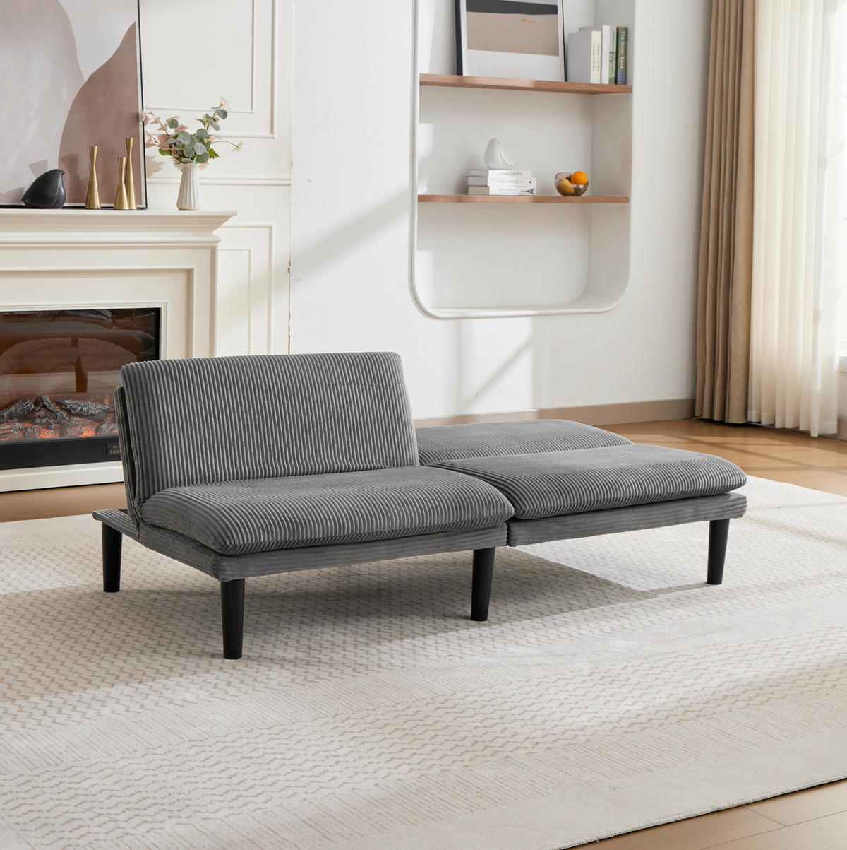 SOFA 2-Sitzer mit verstellbarer Rückenlehne Grau - Grau, Holzwerkstoff (168/67/86cm) - Meubliv