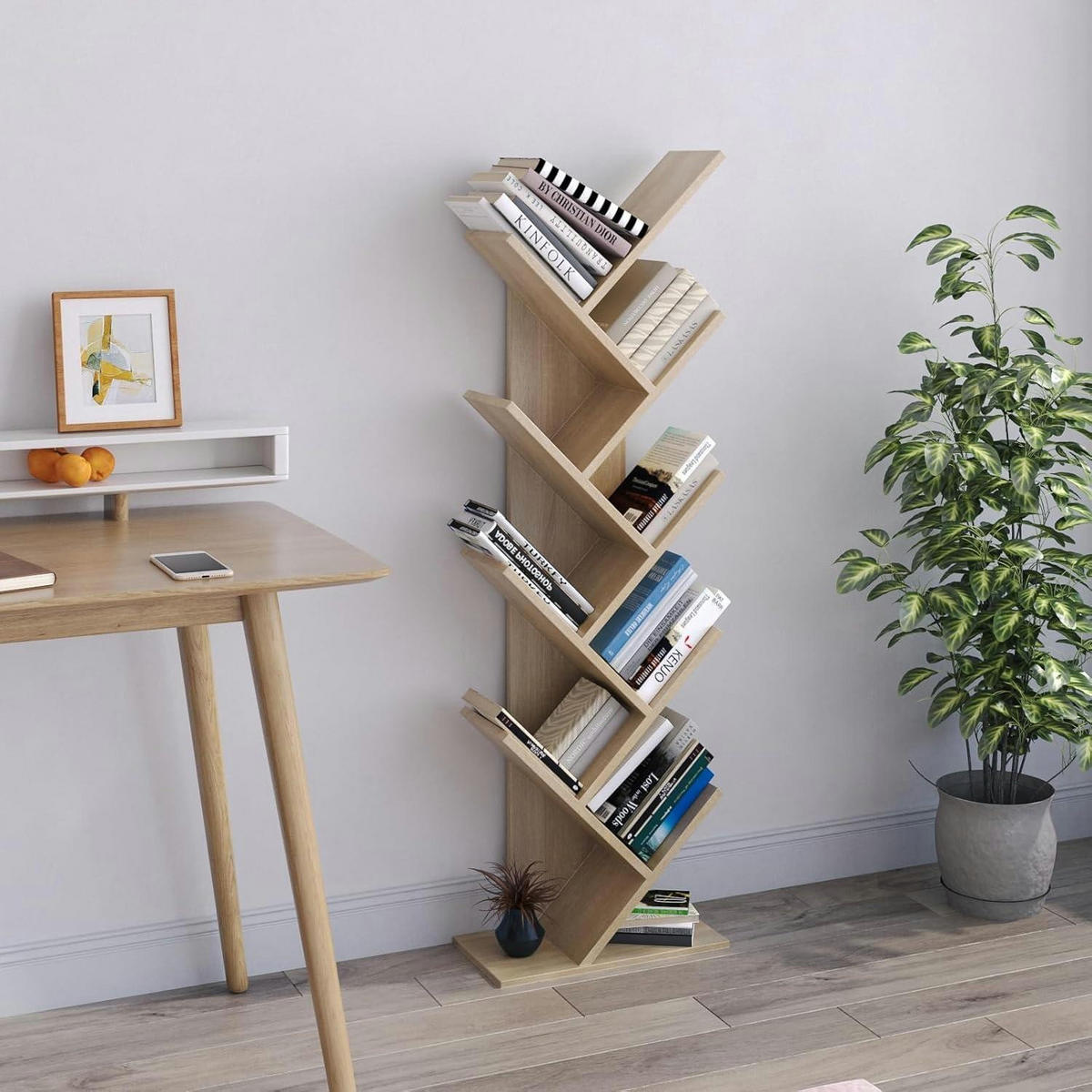 BÜCHERREGAL Baumform Eiche 40 x 20 x 127 cm - Braun, Holzwerkstoff (40/127/20cm)