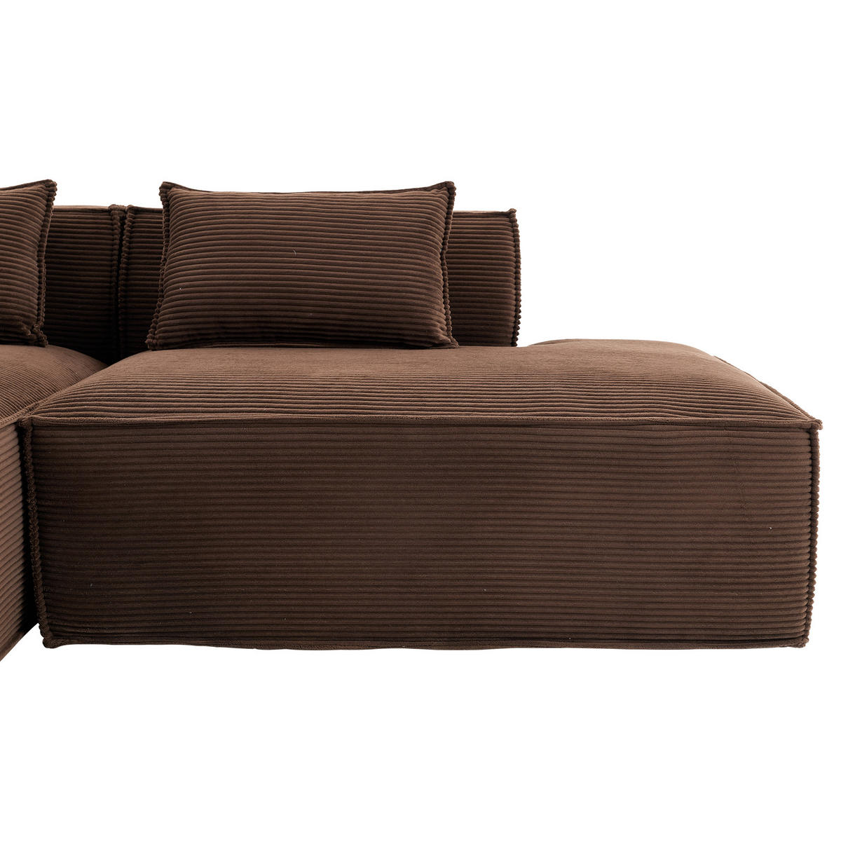 ECKSOFA DE-35208 mit 2 Kissen Braun - Braun, Textil (129/235cm) - ComfortXL