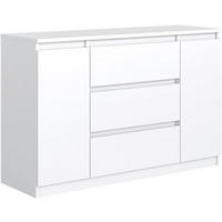 KOMMODE mit 3 Schubladen 2 Schranktüren 140 cm weiß - Weiß, Holzwerkstoff (140/39/78.2cm) - MebLocker