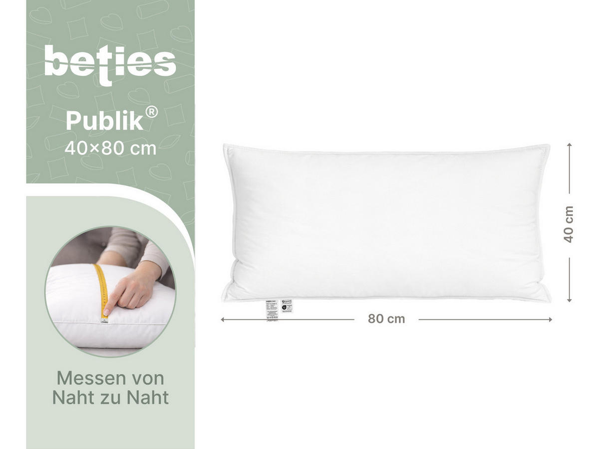 FEDERKISSEN Publik 40/80 cm - Creme, Textil (40/80cm) - beties Heimtextil