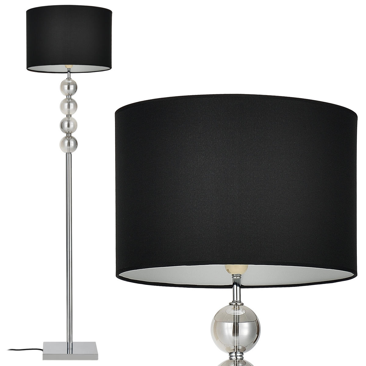 STEHLEUCHTE Spheridern - Schwarz, Metall (38/38/155cm) - lux.pro