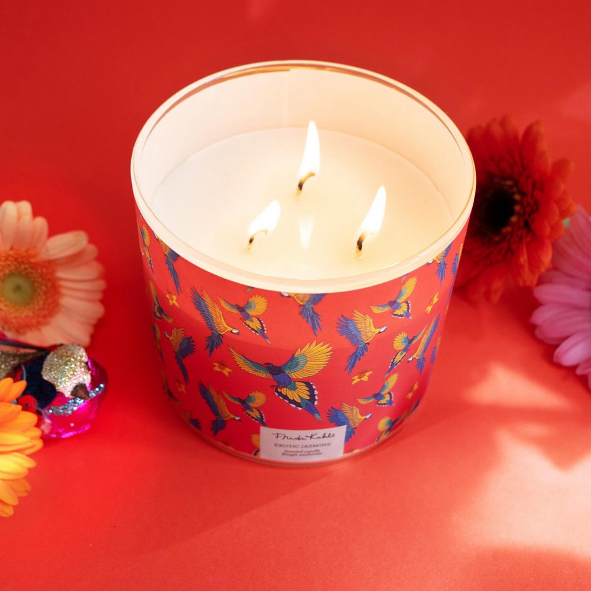 DUFTKERZE Kahlo - Rot, Naturmaterialien/Glas (10cm)