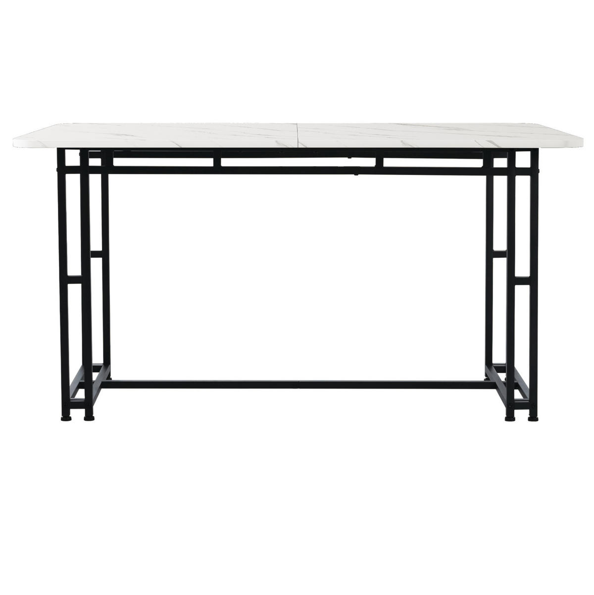 ESSTISCH aus MDF 120x70x74 cm Schwarz/Weiß mit schwarzen Metallbeinen im modernen Design - Weiß, Holzwerkstoff (120/70/74cm) - Modfu