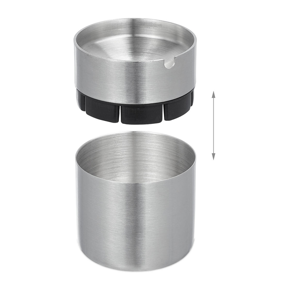 ASCHENBECHER - Silberfarben, Kunststoff/Metall (7cm) - Relaxdays