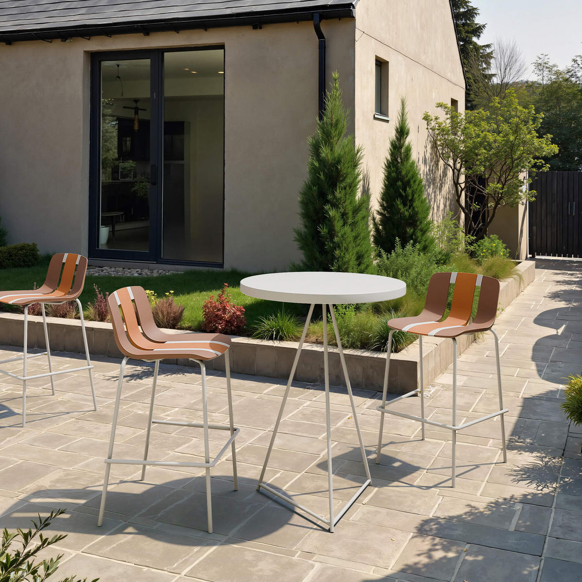 BARTISCH Cremeweiß 60/60/102 cm - Weiß, Metall (60/60/120cm) - Mobili Rebecca