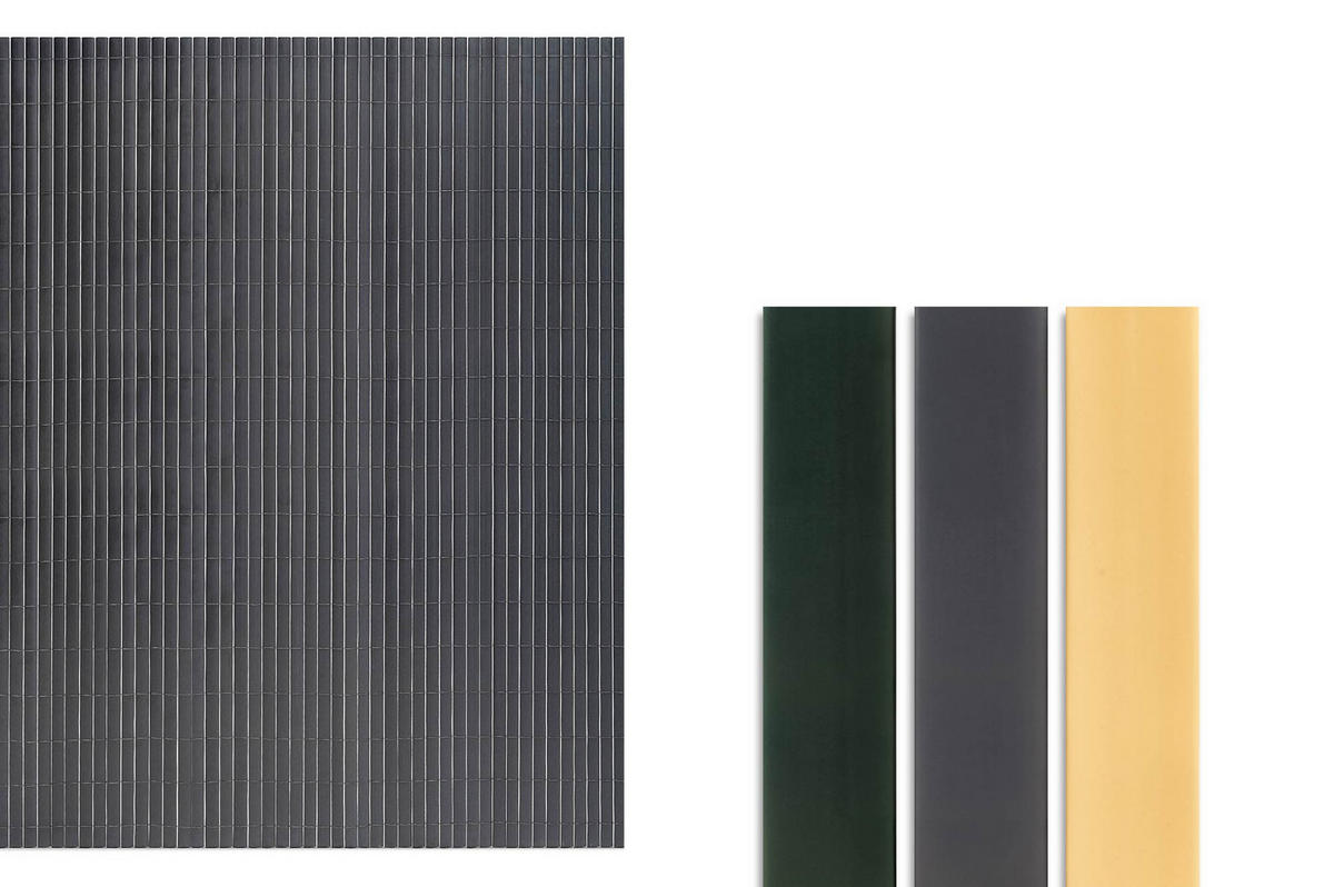 PVC Sichtschutzmatte VISO doppelseitig 3m x 1,8m Anthrazitgrau - Anthrazit, Metall (300/180cm) - Casanoov