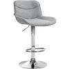 BARHOCKER Stoff grau - Chromfarben/Grau, Textil/Metall (49/85/51cm) - CLP