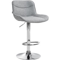 BARHOCKER Stoff grau - Chromfarben/Grau, Textil/Metall (49/85/51cm) - CLP