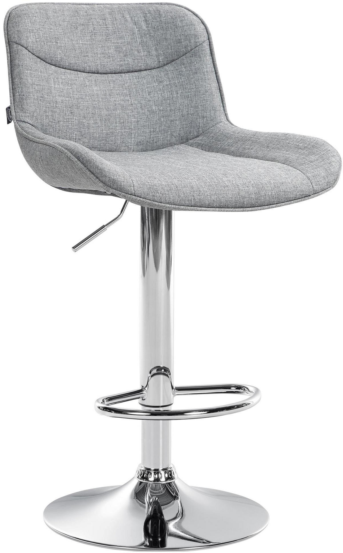 BARHOCKER Stoff grau - Chromfarben/Grau, Textil/Metall (49/85/51cm) - CLP