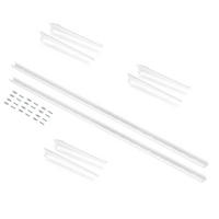 REGALE mit Konsolen und Wandhalterungen Jagmet, Länge 230mm, Stahl, Weiß lackiert 3er-set - Weiß, Metall (10/3/100.5cm) - EMUCA
