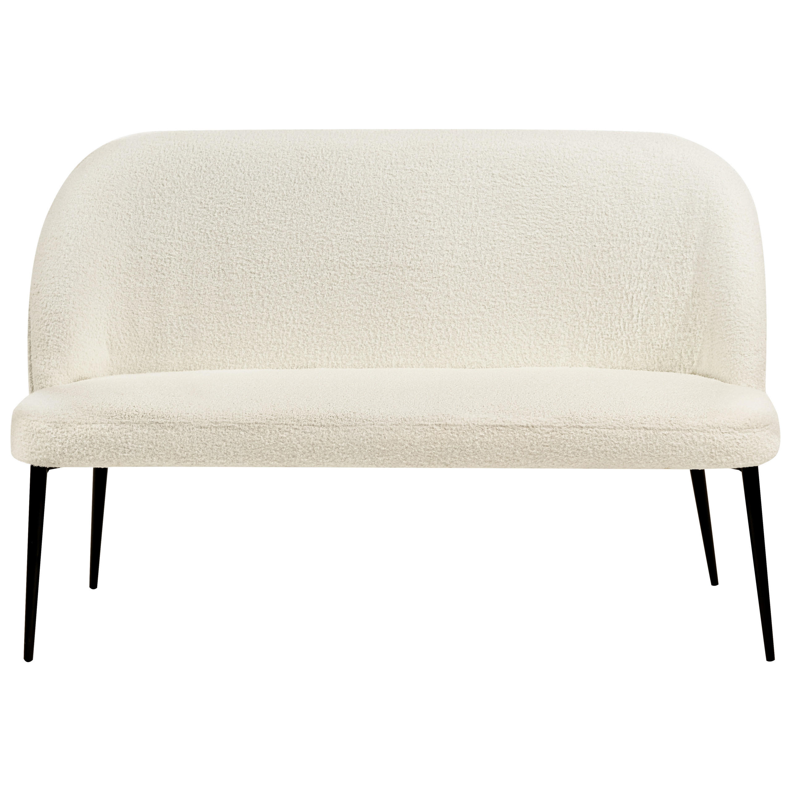2-SITZER-KÜCHENSOFA Bouclé hellbeige Osby - Beige/Schwarz, Textil (130/85/49cm) - Beliani