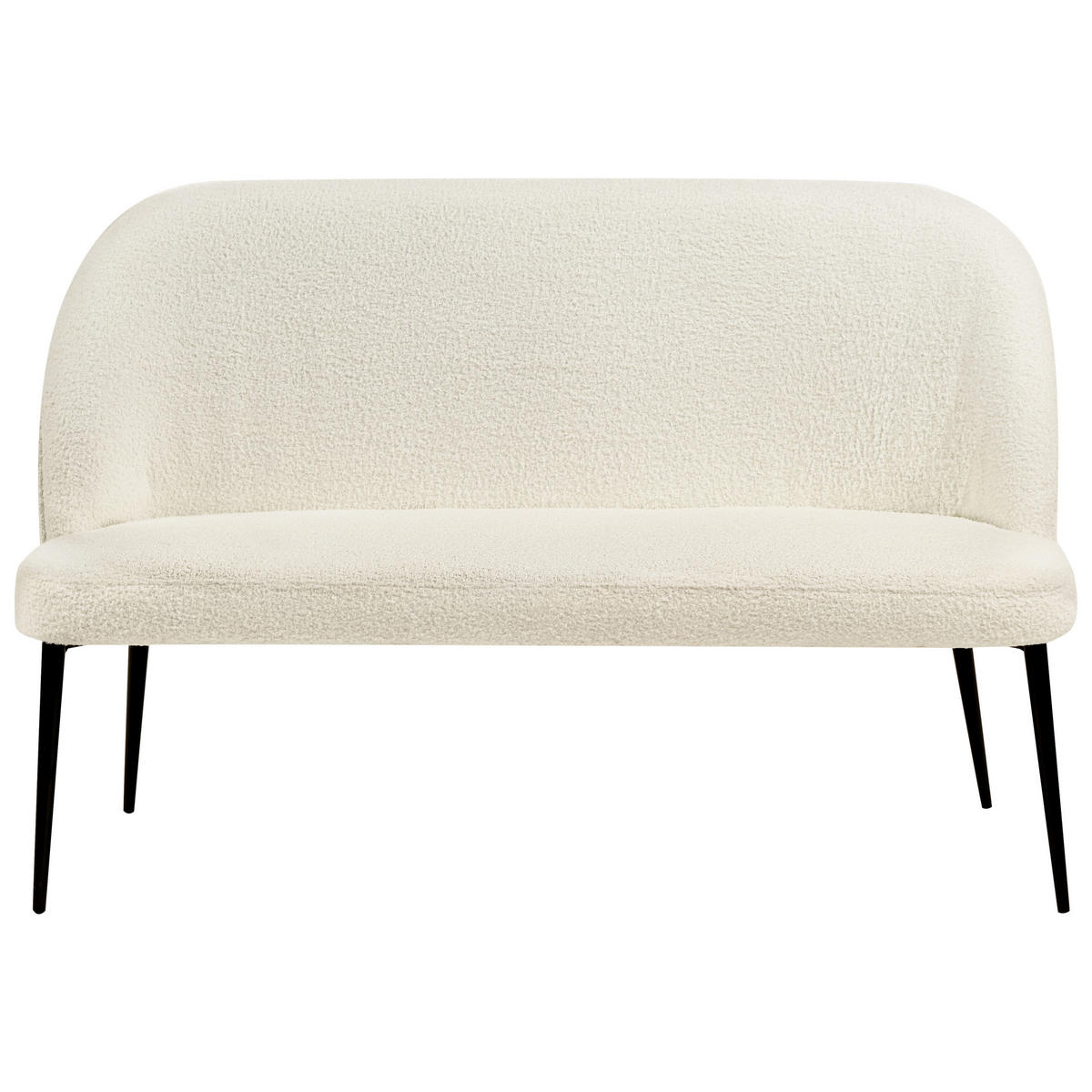 2-SITZER-KÜCHENSOFA Bouclé hellbeige Osby - Beige/Schwarz, Textil (130/85/49cm) - Beliani