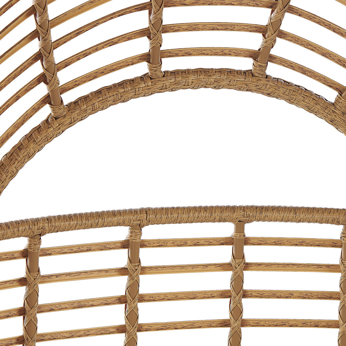 SONNENINSEL Rattan natürlich Kissen weiß Lido - Beige/Weiß, Naturmaterialien (109/150/83cm) - Beliani