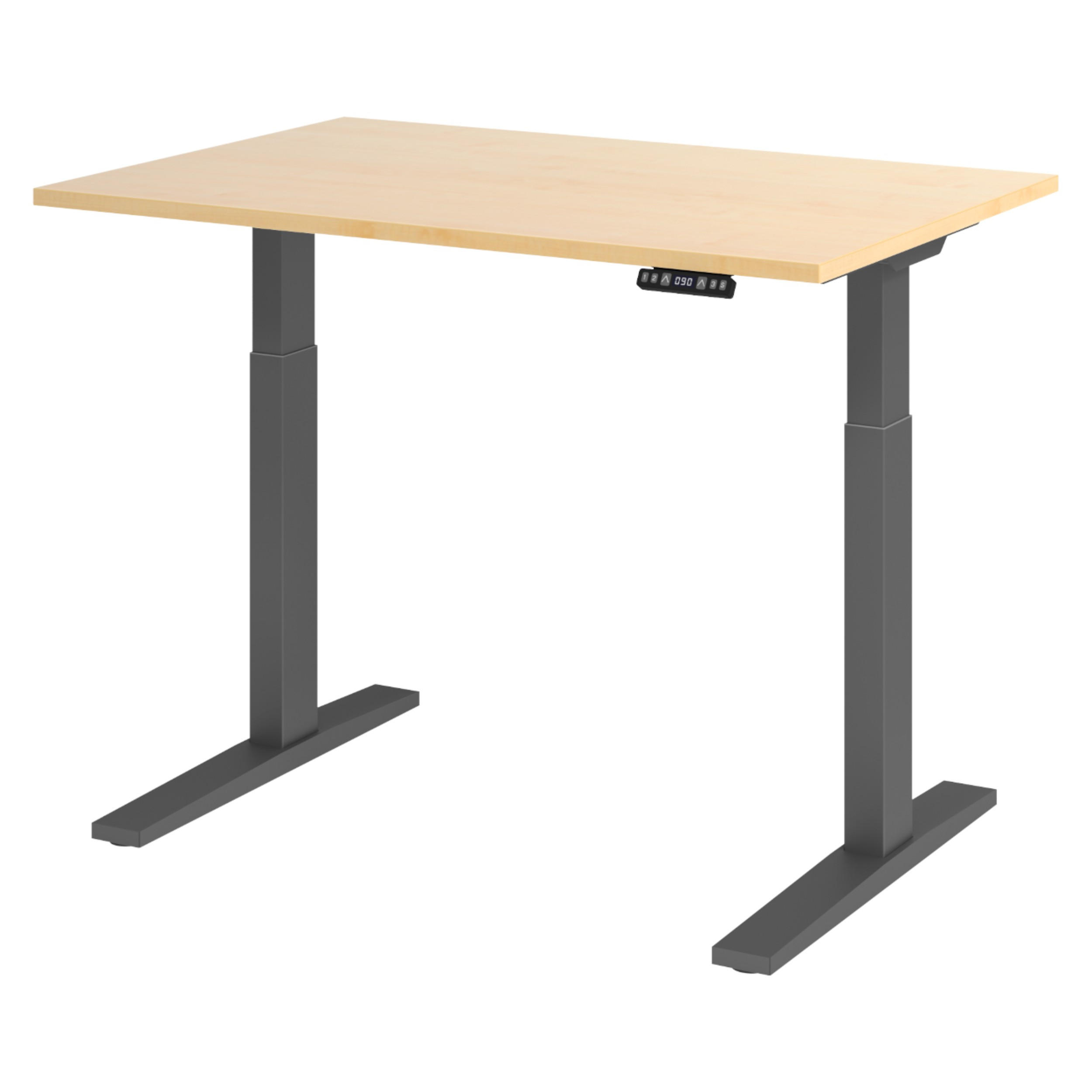 SCHREIBTISCH elektrisch XMKA 80/120/74 cm in Ahornfarben/Graphitfarben - Ahornfarben/Graphitfarben, Holzwerkstoff (80/120/74cm) - bümö