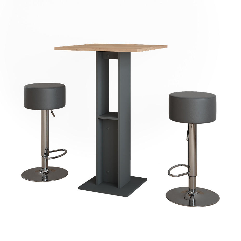 BAROVÝ STŮL Repose Zlatý dub power/antracit - medově dubová/černá, kompozitní dřevo (65/65/106cm) - Vicco