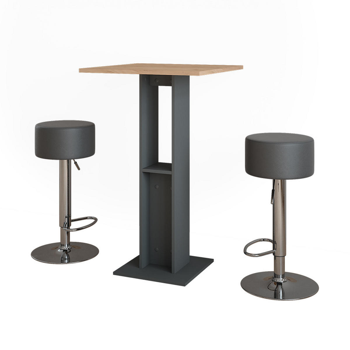 BAROVÝ STŮL Repose Zlatý dub power/antracit - medově dubová/černá, kompozitní dřevo (65/65/106cm) - Vicco