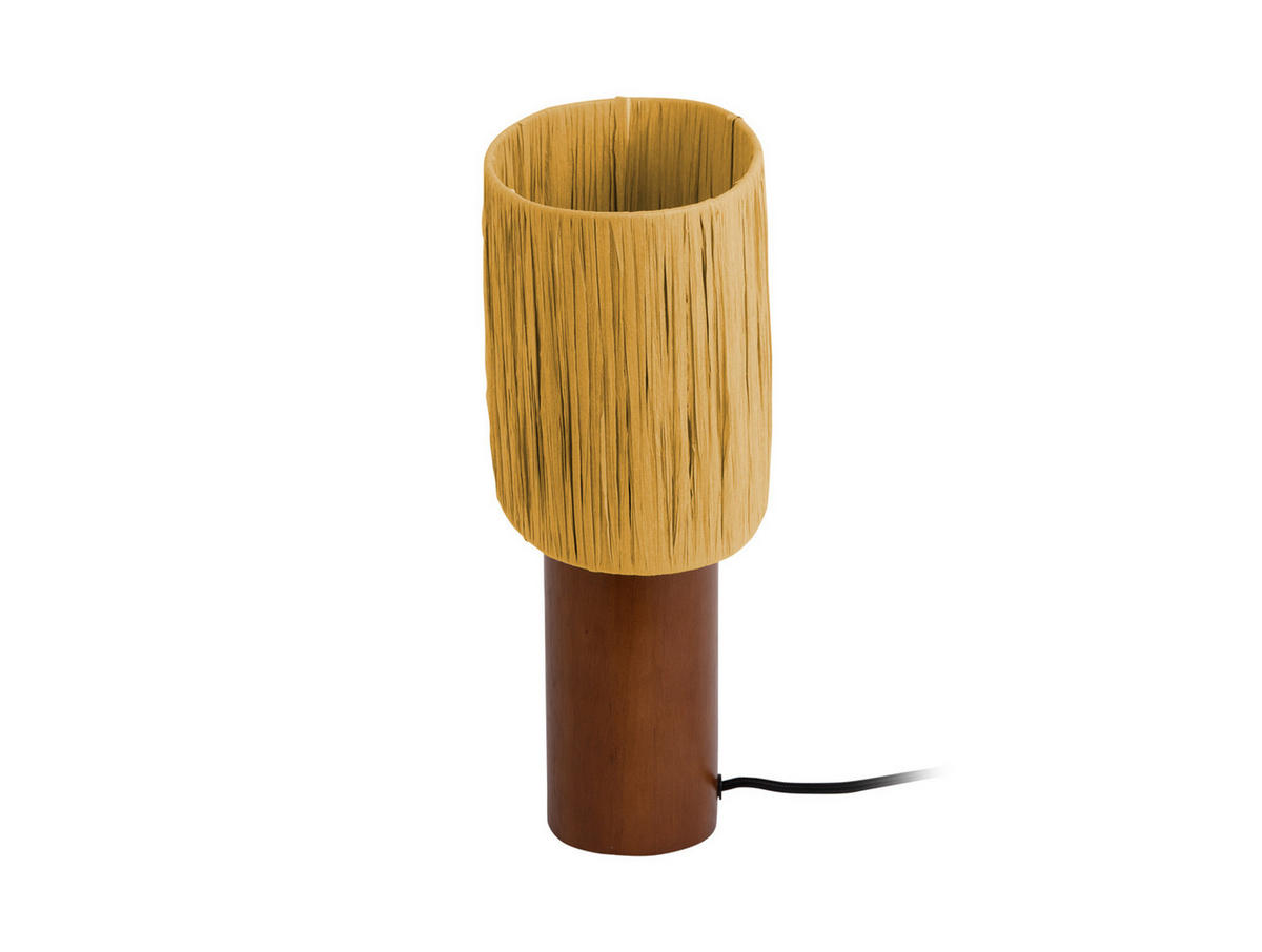 TISCHLAMPE Sheer 21/21/30 cm - Gelb, Naturmaterialien (21/21/30cm) - Leitmotiv