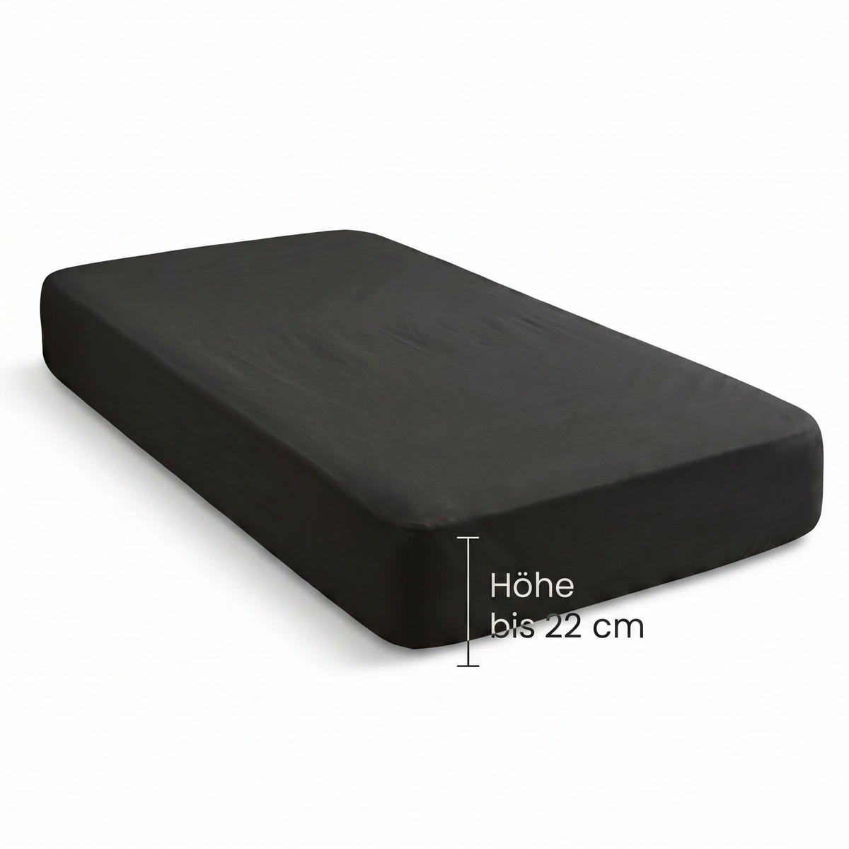 SPANNBETTTUCH Premium Jersey schwarz, 140x200 cm - 160x200 cm - Schwarz, Textil (160/200cm) - biberna