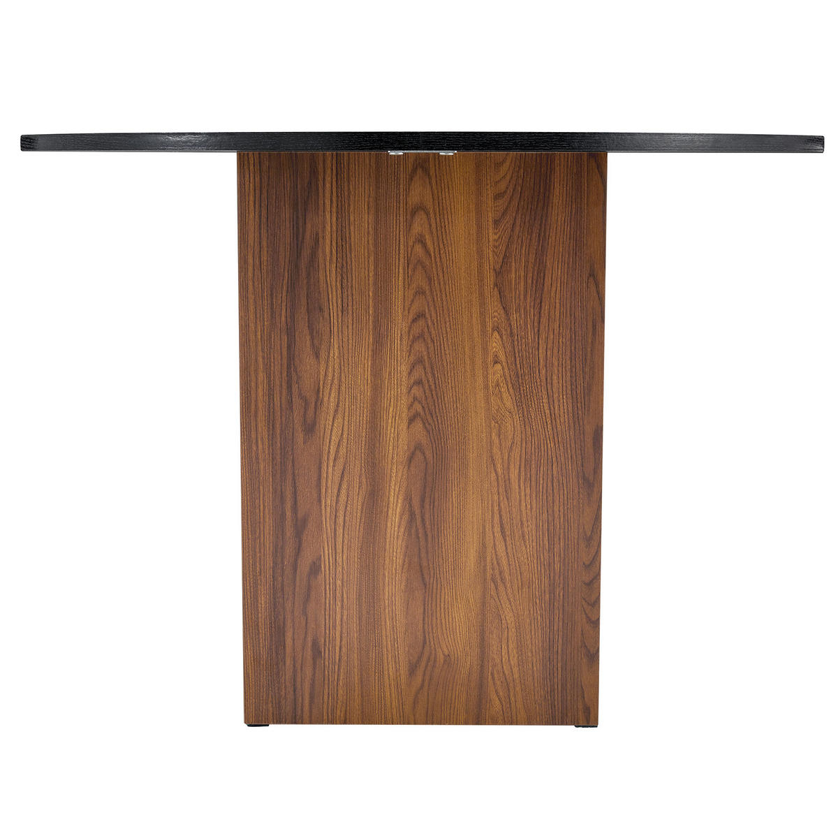 ESSTISCH Schwarz mit Ablageboden und nussbaumfarbenem Metallgestell 100/100/76 cm - Schwarz, Holz (100/100/76cm) - Oxeza