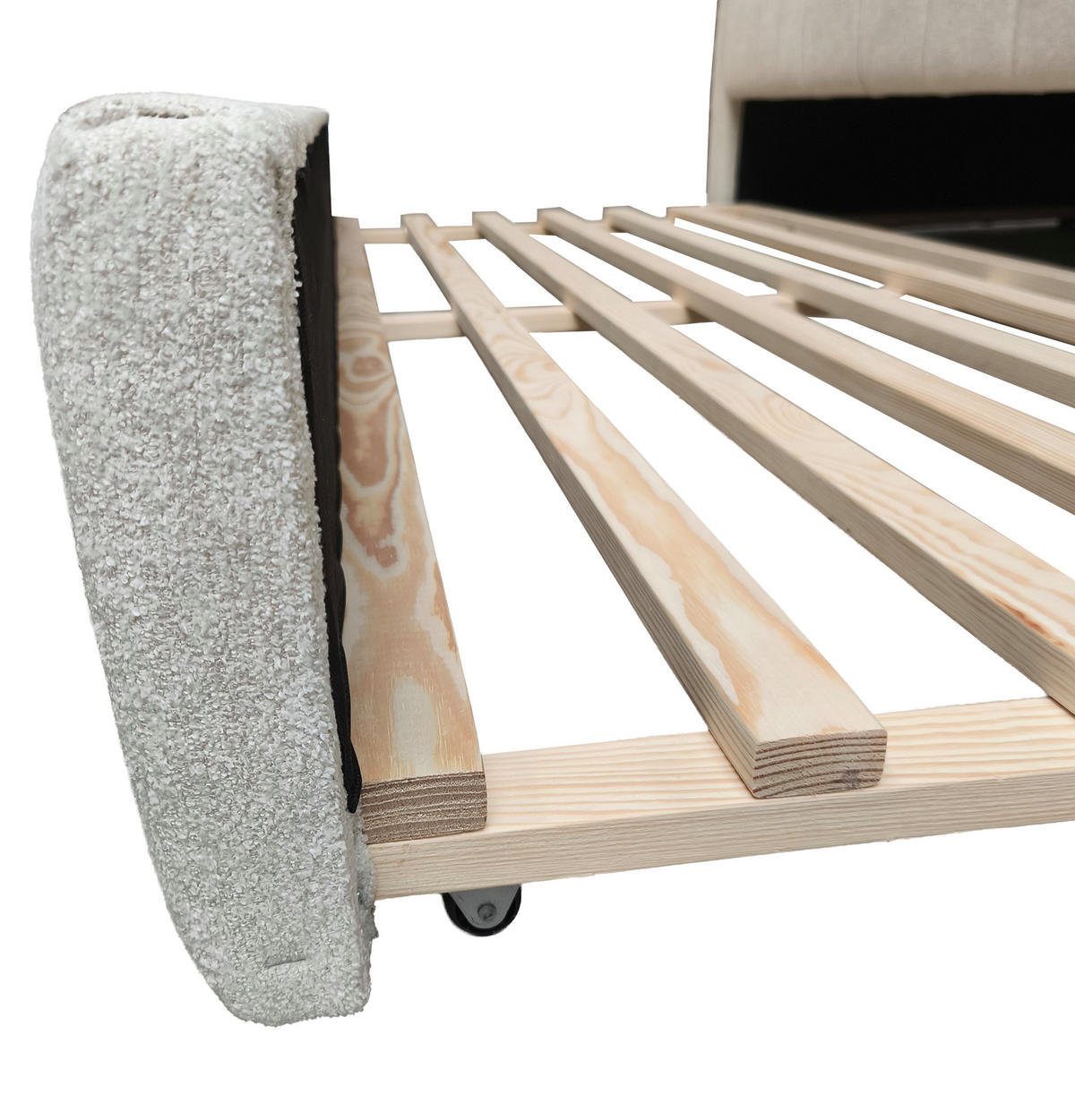 POLSTER-KINDERBETT LUKA 90x200 cm, links, mit Ausziehbett – Ecru - Ecru, Textil - KS Home Concept