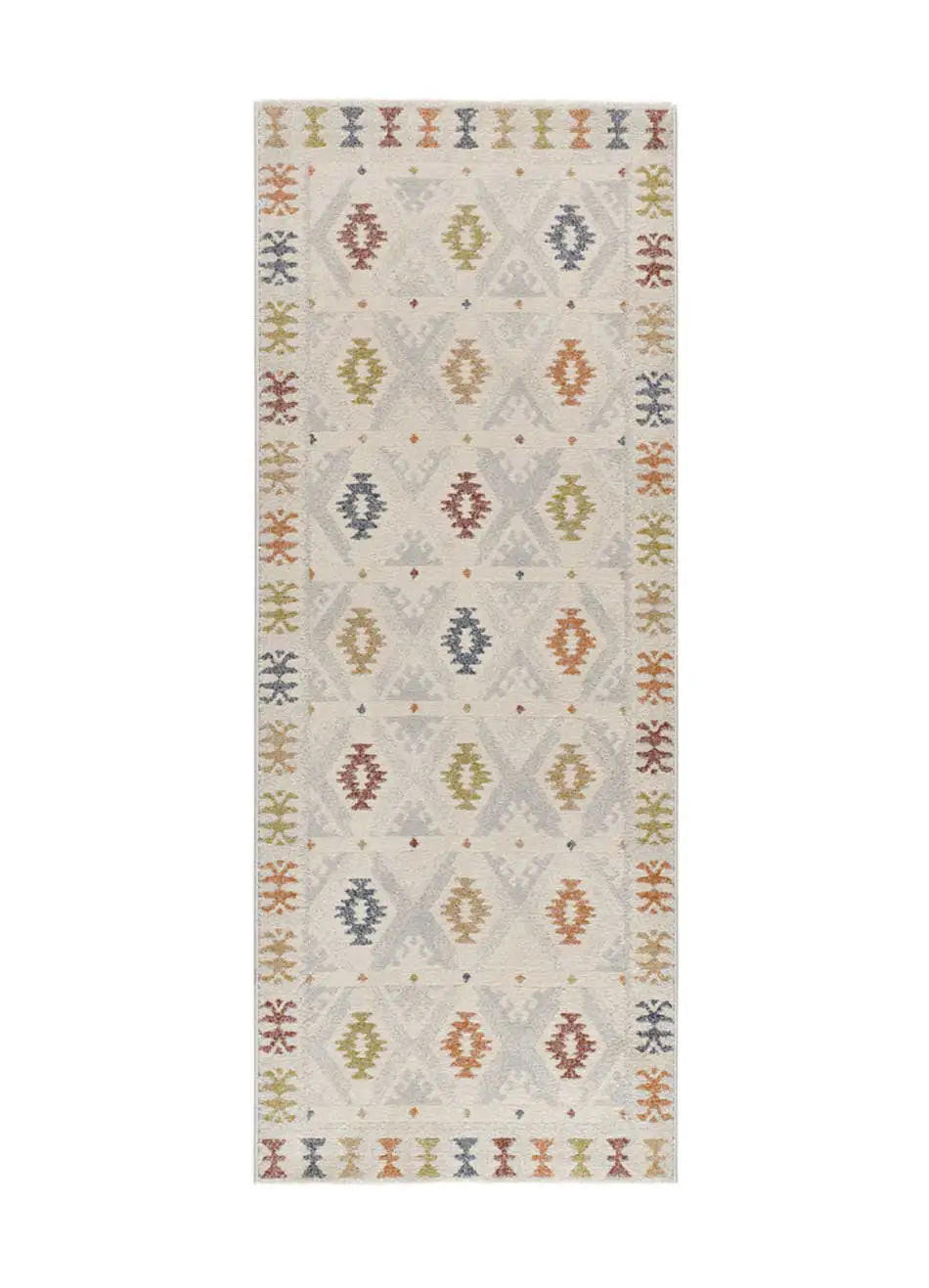 Atticgo Webteppich Mehrfarbig, Beige 80x200 cm